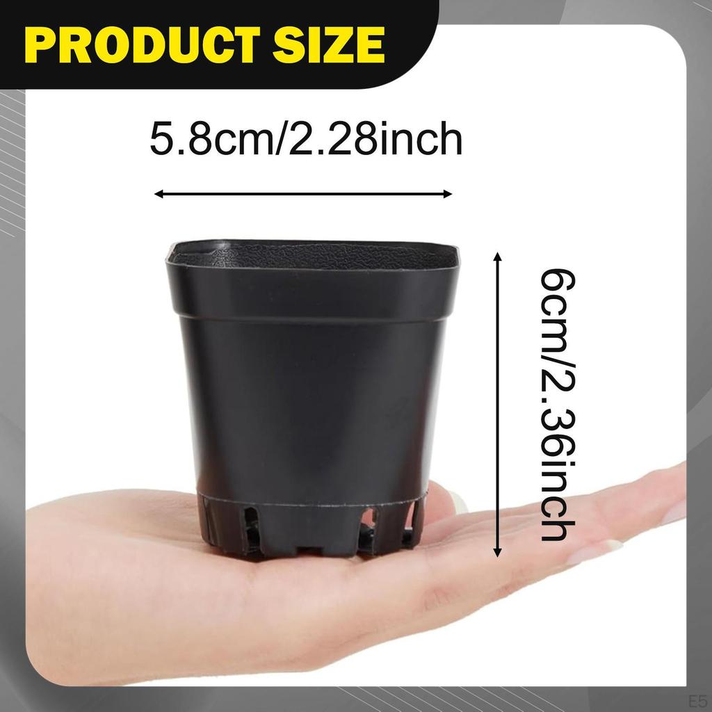 100 Bonsai Pots, Reusable Square , Flowers And with Drainage System, Suitable for Indoor Planting