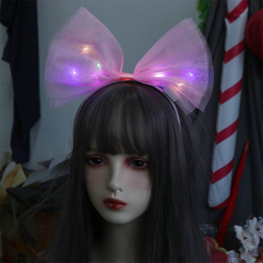 Serre-tête Lumineux Bandeau Cheveux Nœud Papillon LED Serre-tête Nœud Accessoires Costume Cosplay Fille
