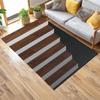 3D Gray Staircase Pattern Area Rug - Modern Optical Illusion Floormat Ideal for Living Room Floormat Home Decor