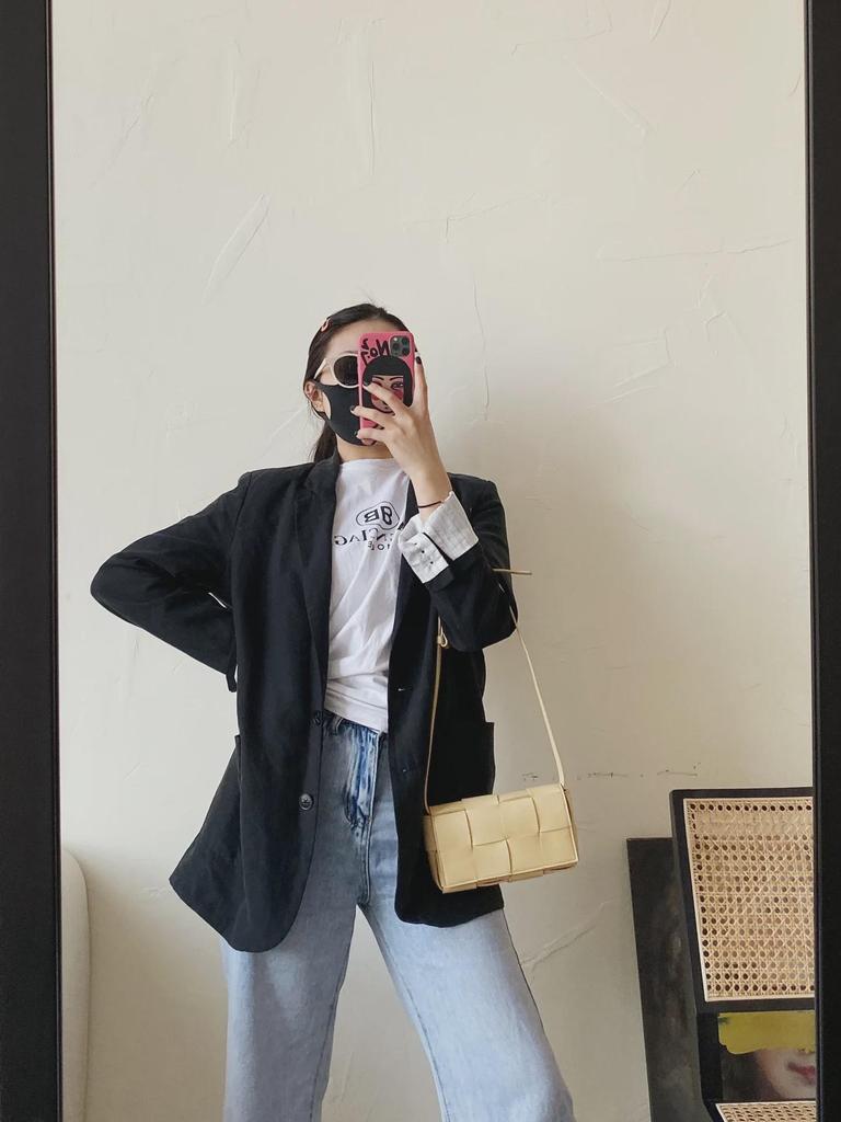 Trendy Cowhide Mini Woven Waist & Shoulder Messenger Bag - Unisex