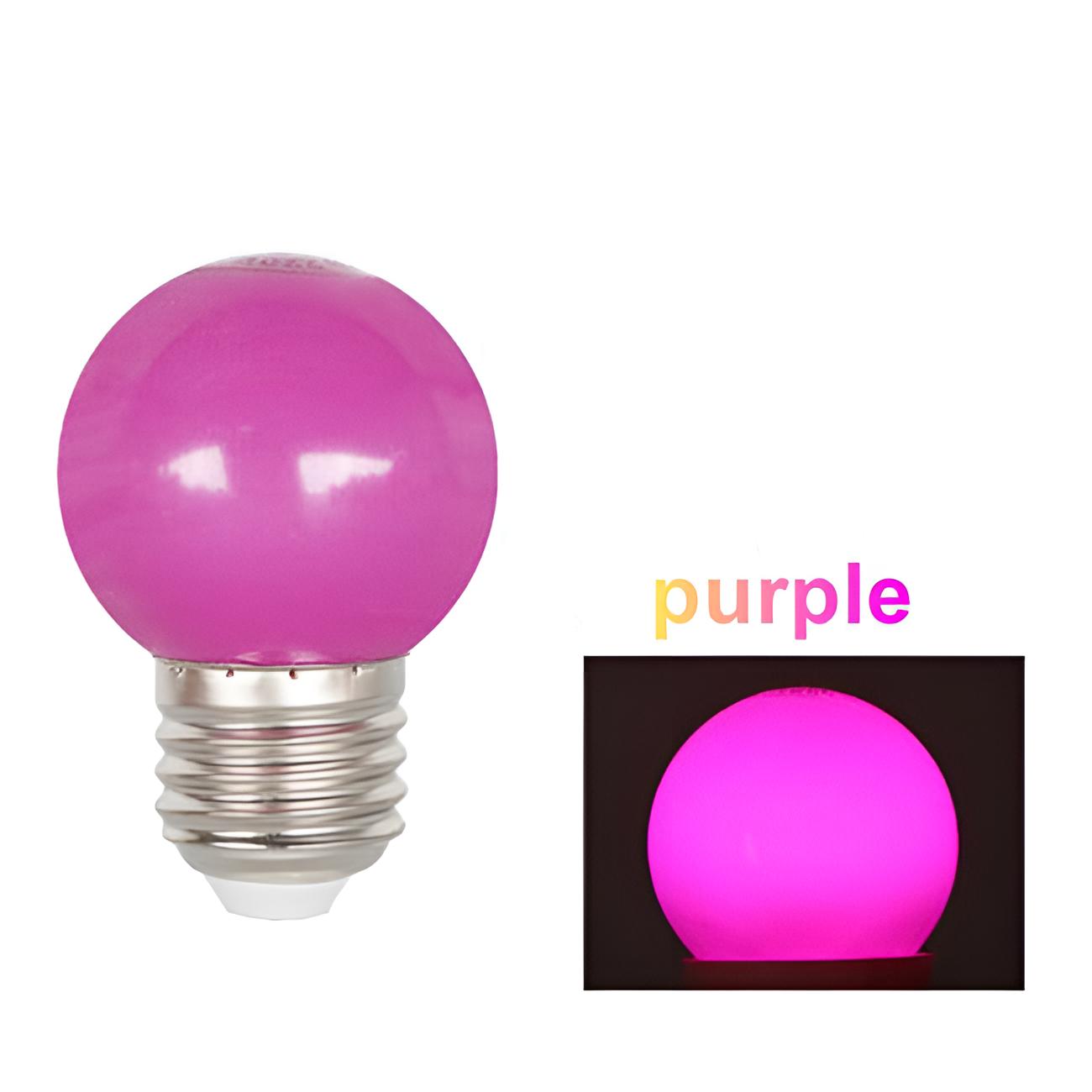 

10 шт. светодиодные лампы Bomlillas E27 красочные светодиодные лампы ампула фонарик шаровые лампы домашний декор 10pcs 3W with box фиолетовый