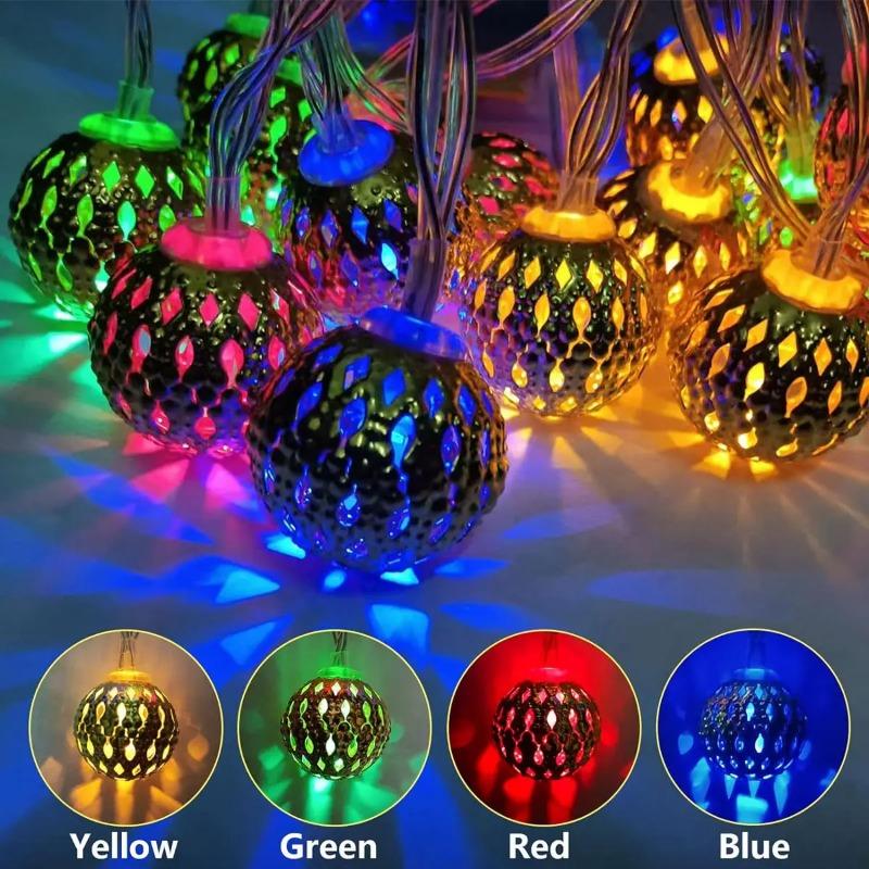 LED Moroccan Fairy Lights Battery Operated Gold Globe String Lights For Home Outdoor Wedding Party Festival Decoration 10/20/40LEDs