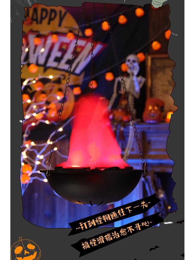 LED Halloween Flammen Feuerstelle Ornamente - Gruselige Hängedekorationen mit künstlichen Flammen für Spukhaus