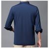 New Autumn Seamless High Elastic Long Sleeve Men's Business Casual Polo Shirt