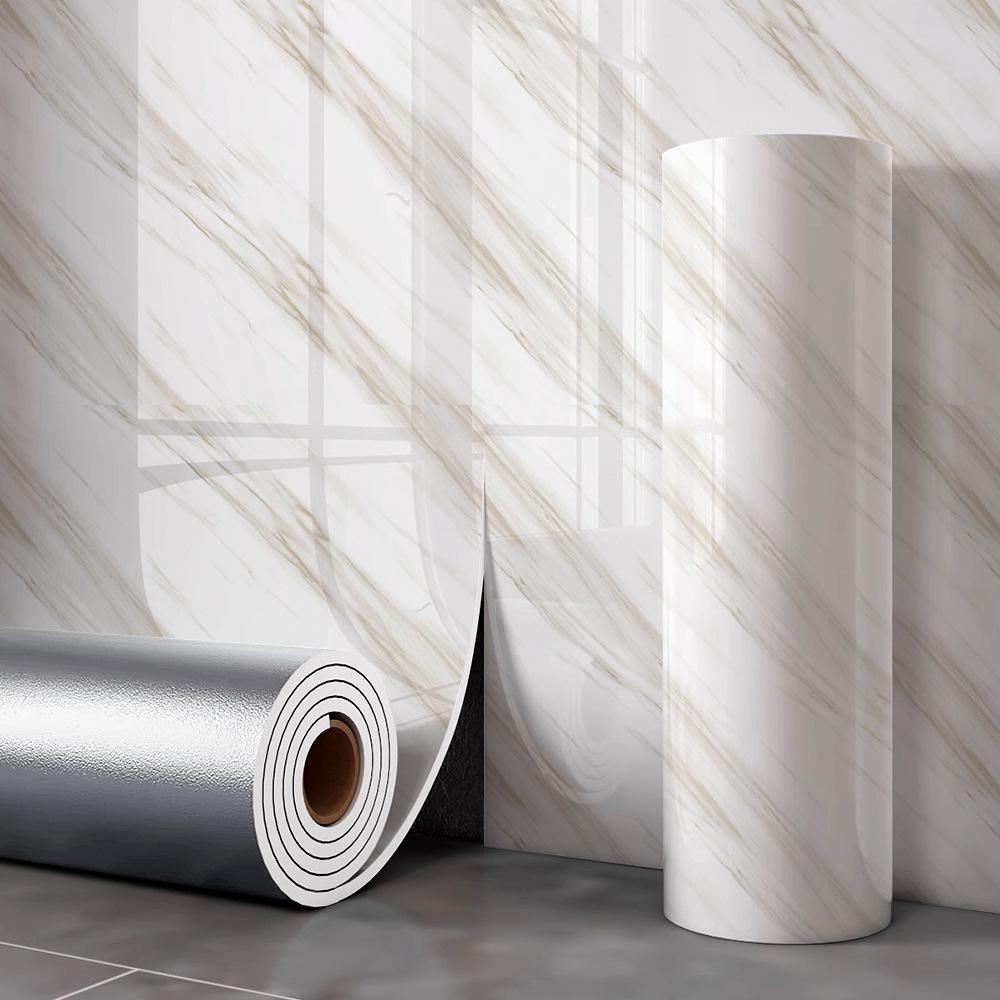 Samoprzylepna Wodoodporna Tapeta z Płytki Marmurowej na Ściany Łazienki