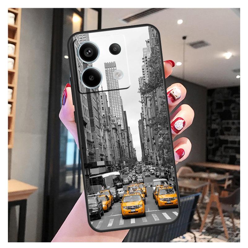 NYC Yellow Taxi Cabs Case For Xiaomi Redmi Note 13 12 10 9 8 11 Pro 12S 11S 10S 9S Remdi 13C 9C 10C 12C Cover