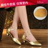 Fashion Women Shoes Fashion Comfortable Latin Dance Shoes Pumps for Women Glitter Leather Closed Toe Soft Sole Shoes Tango Ballroom Shoe