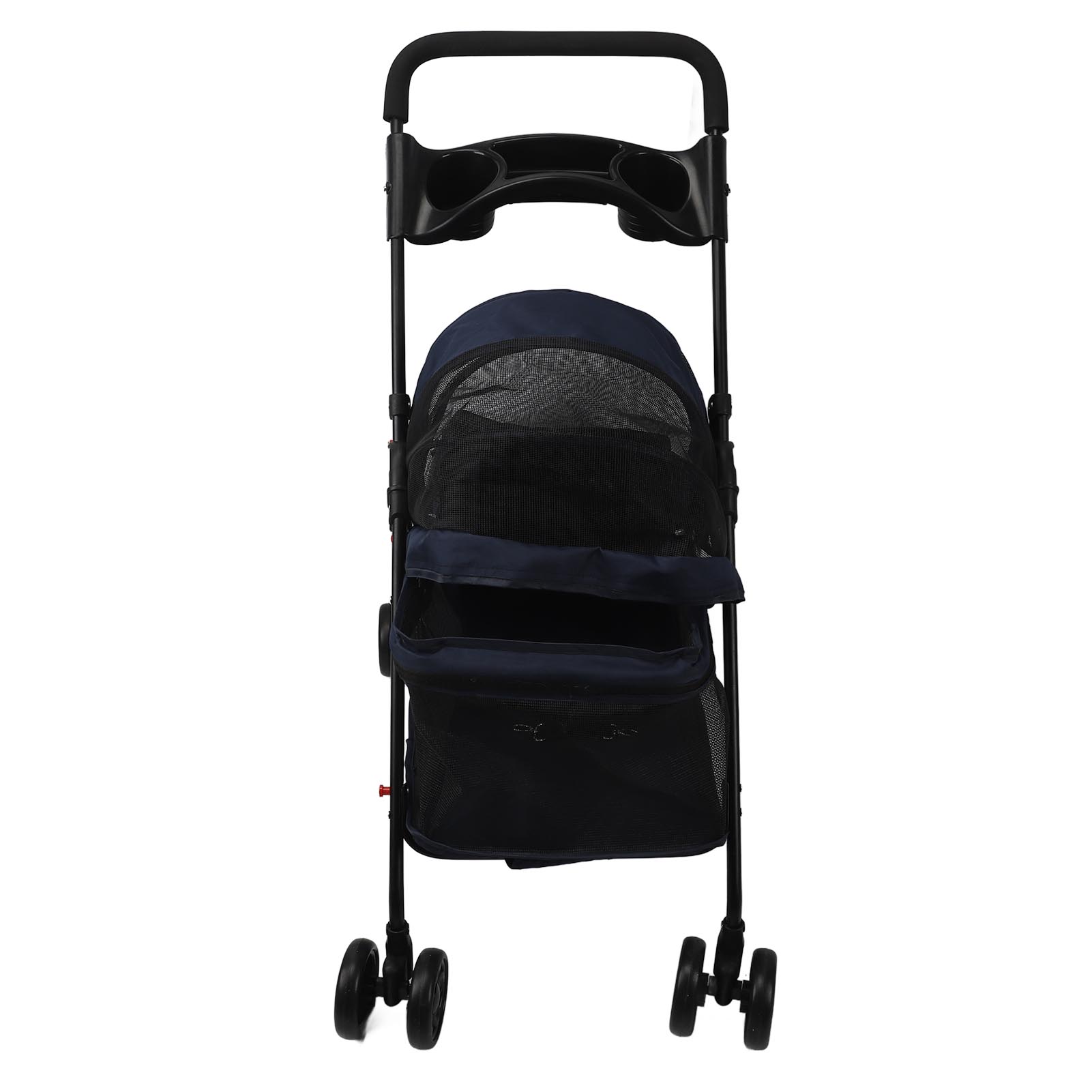 

Коляска для собак и кошек, дышащая видимая сетка, металлический каркас, складная, 4 колеса, прогулочная коляска для питомцев для улицы