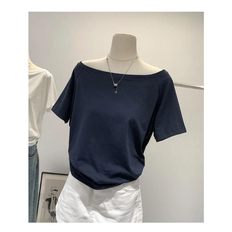 T-shirts Women Solid Simple Summer Casual Short Sleeve All-match Young Girls Streetwear Y2k Top Aesthetic Clothes Ins