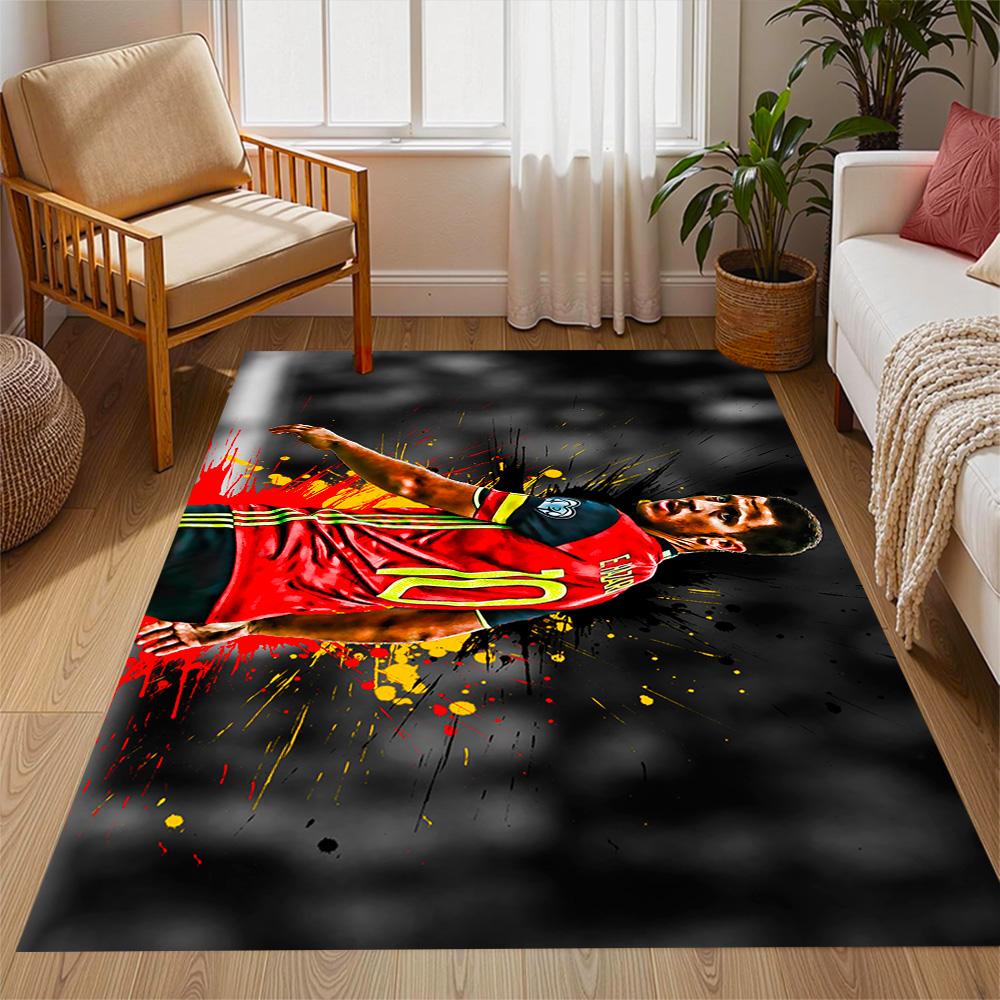Blue Energy Soccer Player Area Rug Design for Outdoor Bedrooms Decorate room Dining Room Antislip Carpet Anime Office Decor Spiritual Gift