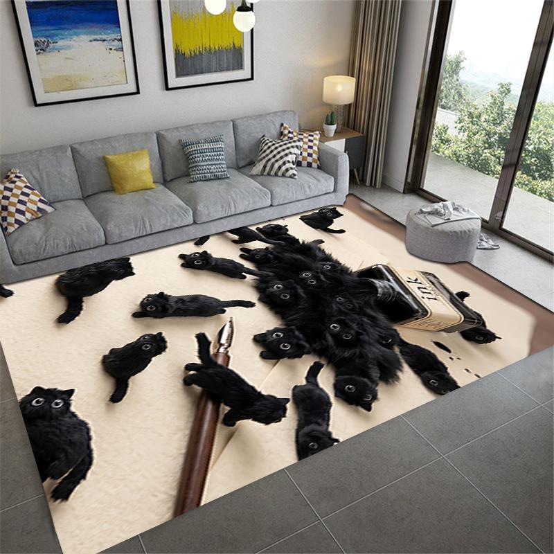2025 New Plush Cat Carpet Rug for Living Room Bedroom Home Sofa Decoration,Kids Play Non-slip Floor Mat