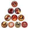 2026 Year of the Horse Festive Magnetic Refrigerator Magnets - Crystal Glass Whiteboard Decor