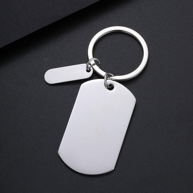Laser Engraved Stainless Steel Holiday Gift Keychain