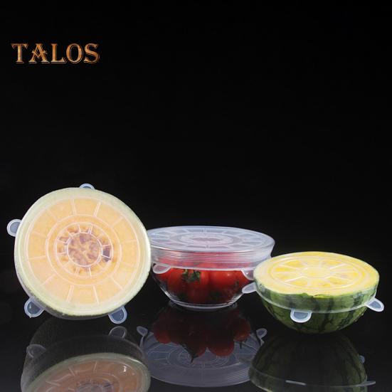 6Pcs Silicone Lid Cover Set Spill-proof Leak-proof Kitchen Helper Multi-size Fresh-keeping Lids for Containers High Low Temp Resistant Bowl Covers