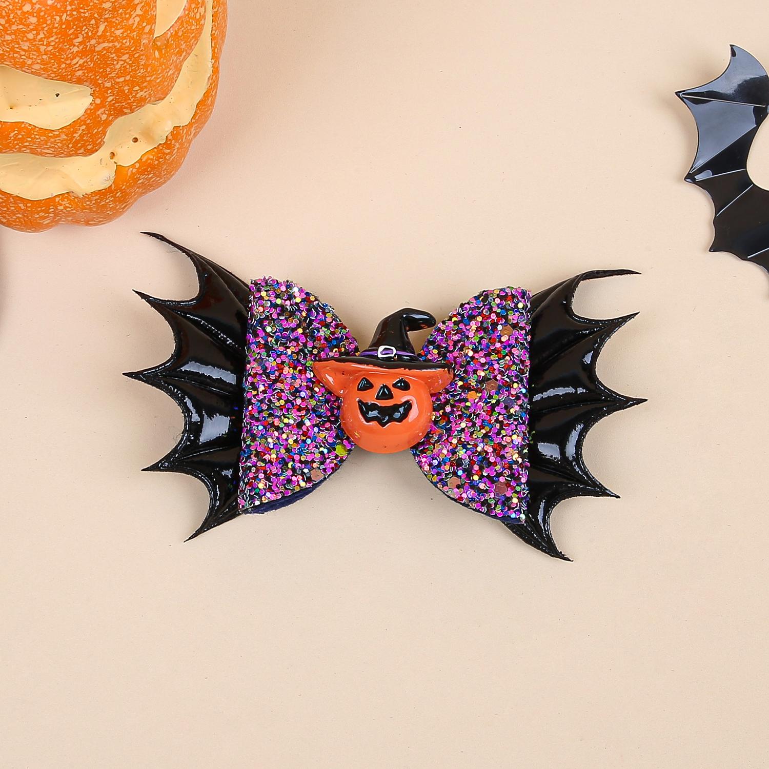 

1 шт. Блестящие банты для волос с заколками Тыква Дьявол Заколки для волос Девочки Хэллоуин Вечеринка Заколки Клипсы Детские Детские Аксессуары для волос