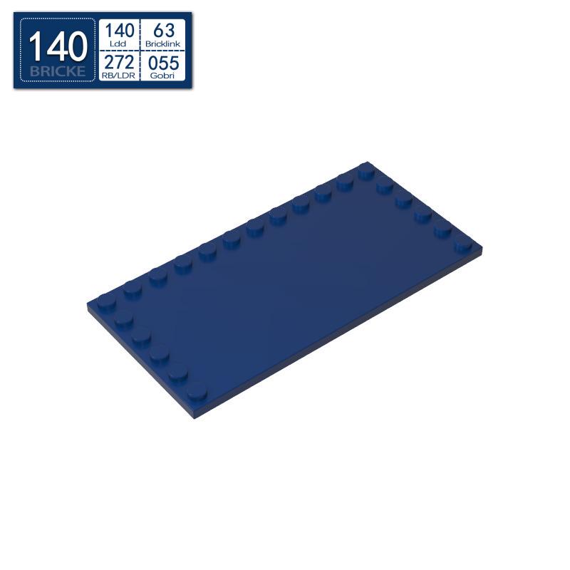 BRICKE 6178 Irregular Smooth Edge 6x12 Building Plate, LEGO-Compatible Blocks with Studs 50g (approx. 5 pcs)