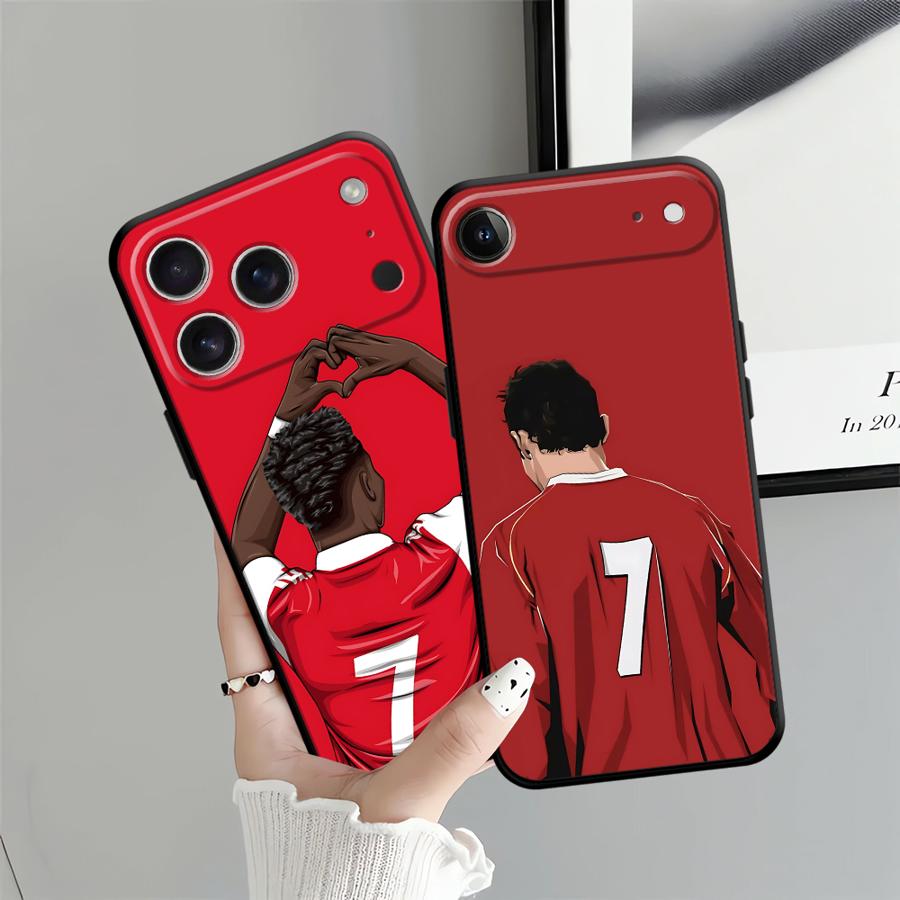 Football Sports Cool Case for iPhone 13 12 11 17 Pro Max 7 8 Air 15 16 14 Plus XS Max XR Black Soft Phone Cover