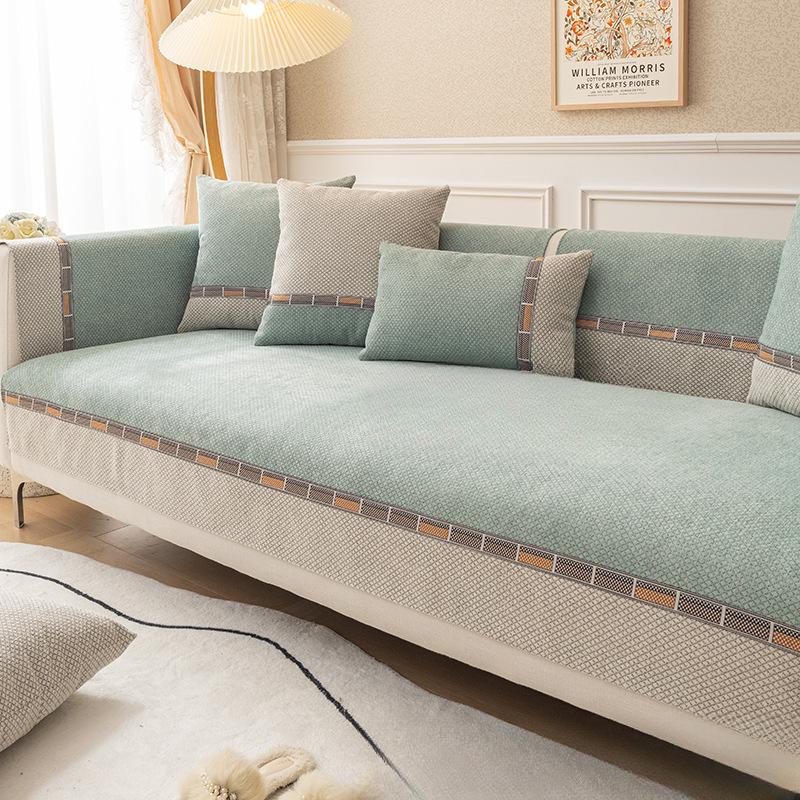 Ženilkový vankúšik na pohovku Four Seasons Univerzálny Jednoduchý Moderný Poťah Ľahký na uterák Luxus v štýle Protišmykové kombinácie High-End sety Poťah