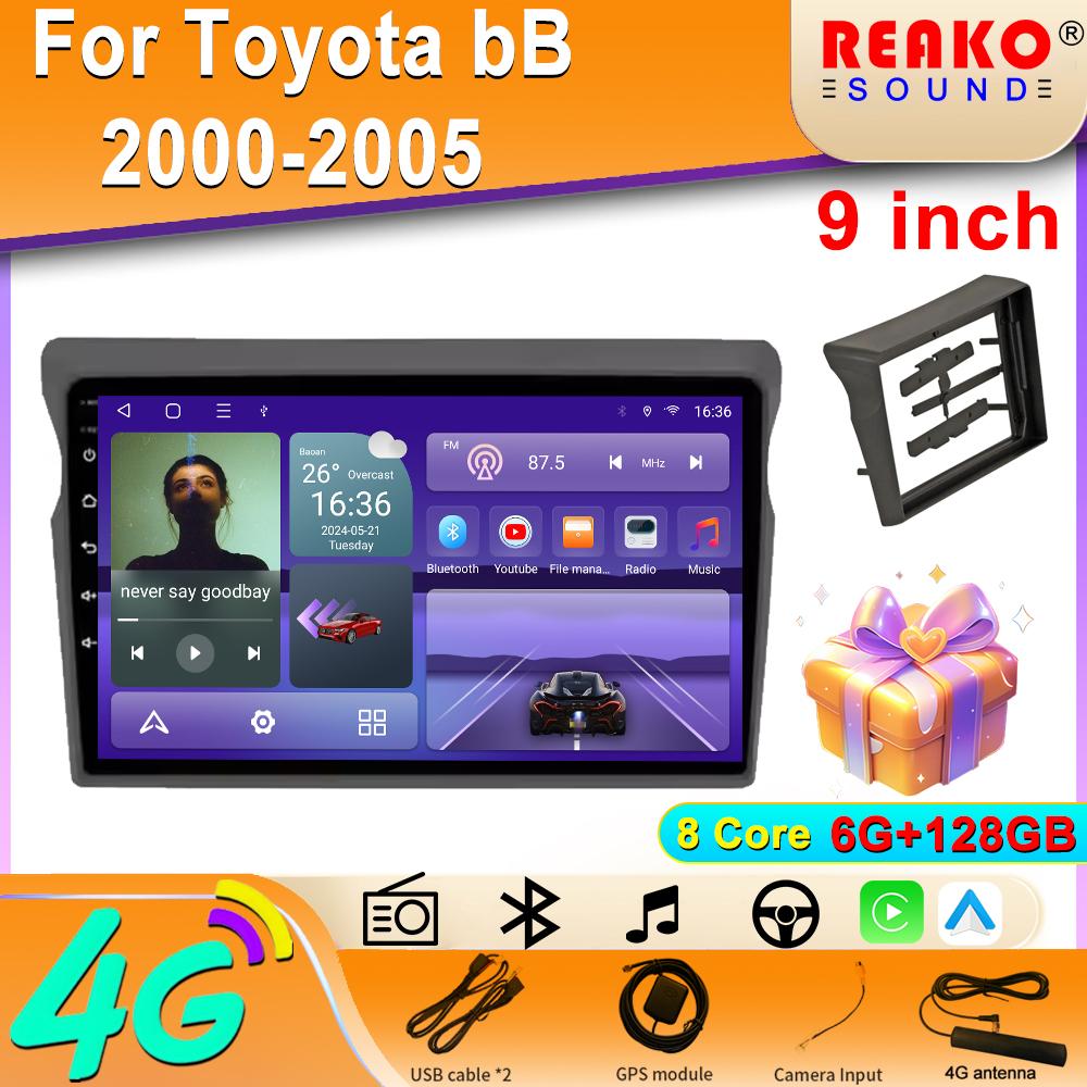 Android OS Carplay Auto For Toyota bB 2000-2005 Car Radio Navigation GPS Multimedia Video Player DVD 5G WIFI