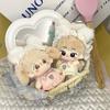 Yellow Pink Miniature Dress Set 10cm Doll Headwear Dress Suit Doll Clothes  Cotton Stuffed Dolls