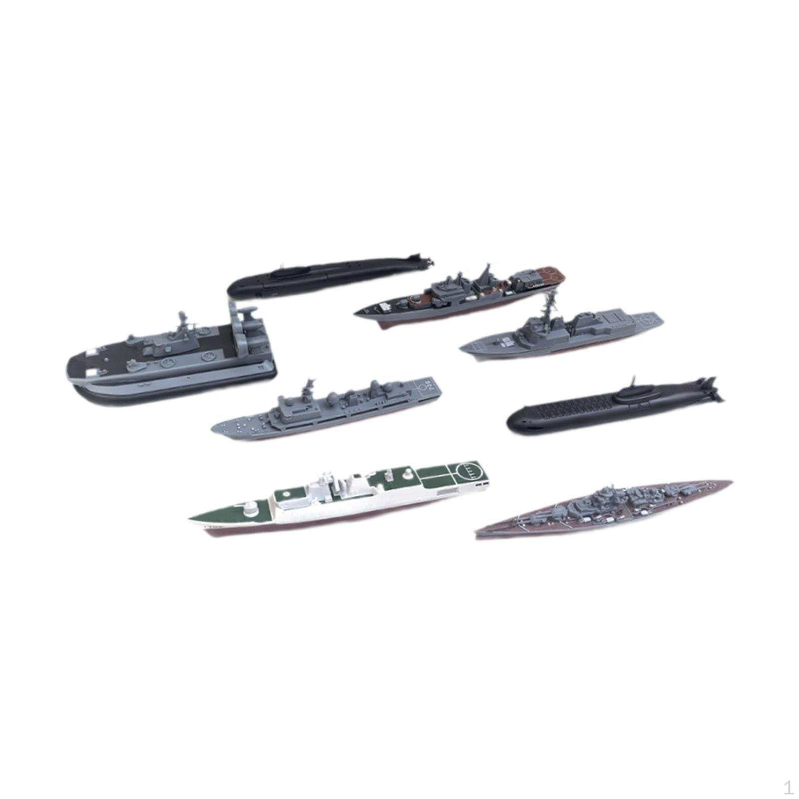 

8Pcs 4D Ship Model Toy Guard Handmade Miniature Boat Puzzles Educational for
