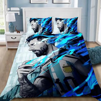 Duvet Cover Pillowcase Bedding Set Famous Footballer M-Messis Adult Boygirl Bedroom Decoration Children Single Double Large Size