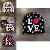 Love Letter Pattern Knitted Hat Cap With No Brim Style For Cold Seasons