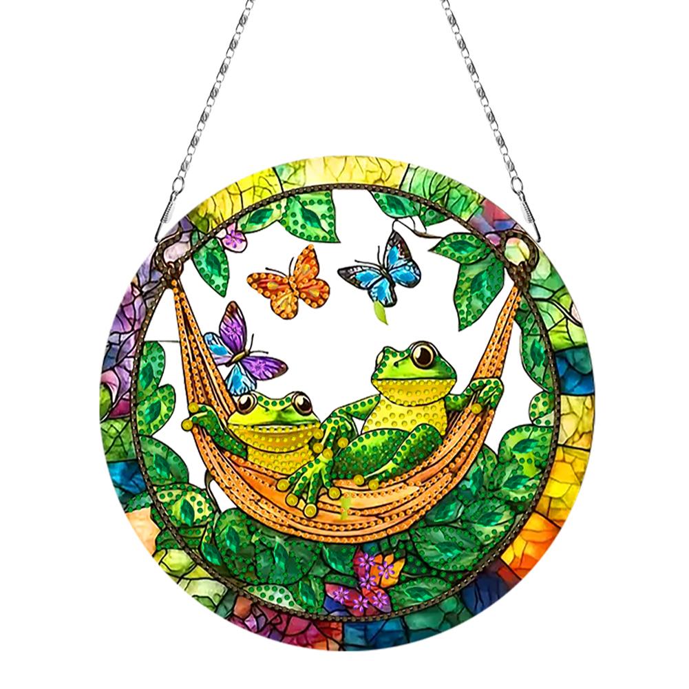 2D/Flat DIY Hanging Diamond Art Kits Rhinestone Diamond Art Window Pendants Diamond Art Pendant DIY Home Decor Hanging Charm