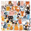 10/30/50PCS Cartoon Japanese Cat PVC Sticky Sticker Aesthetic Stationery DIY Decoration Scrapbooking School Supplies for Kids