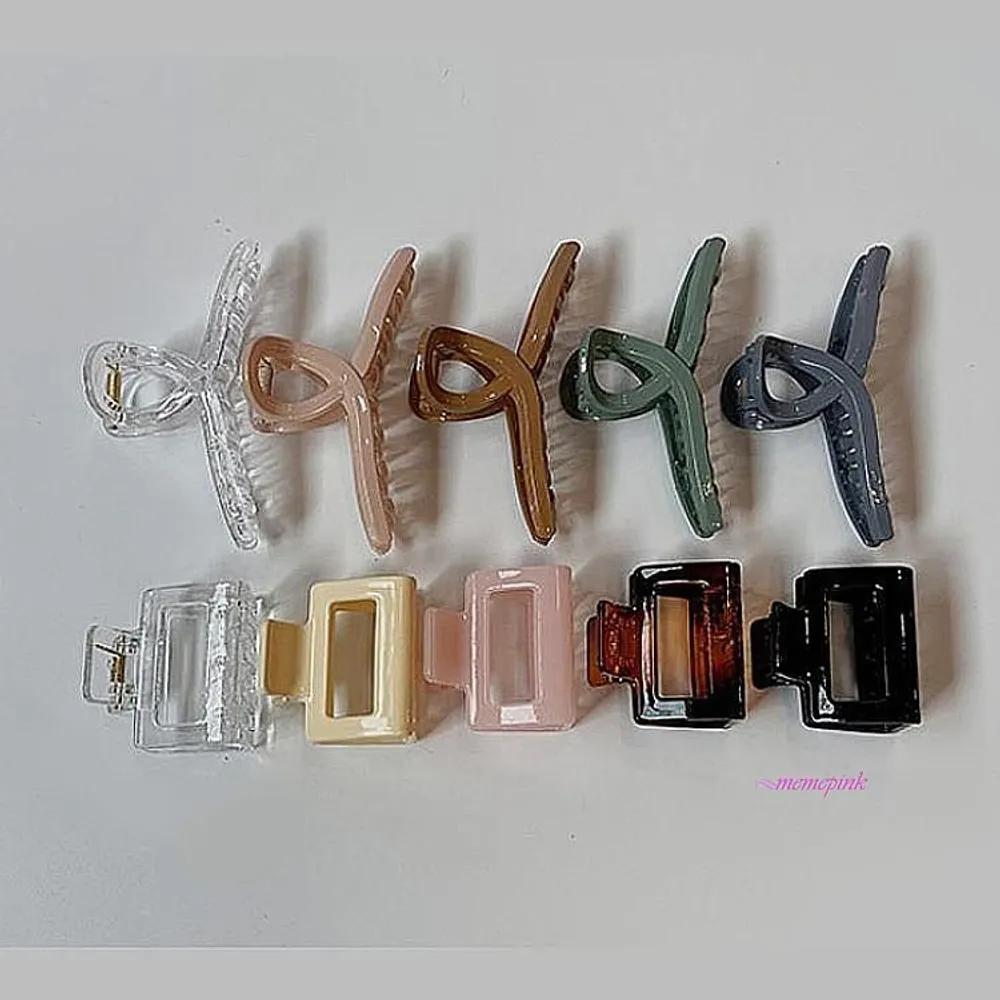 Square Hair Clip Set, Hair Clip Half-Up 10-Piece Set, Updo Long Hair Basic Clip Half Hair Clip Half Box Packaging Twist hjw008 Basic Simple Twisted Square Hair Clip Plate