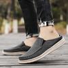 Men Khaki Sandals Slip On Slippers Casual Canvas Shoes Summer Cloth Shoes for Farther Plus Size Lightweight