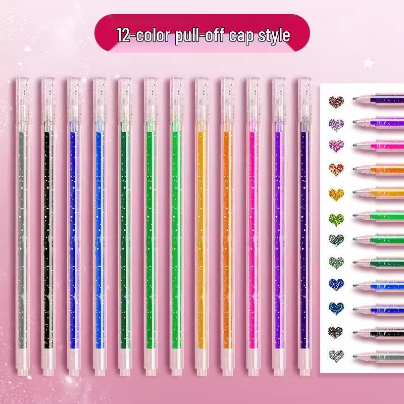Luminous Color-Changing Glitter Gel Pen - Silver Light & Pearl Marker for Journaling