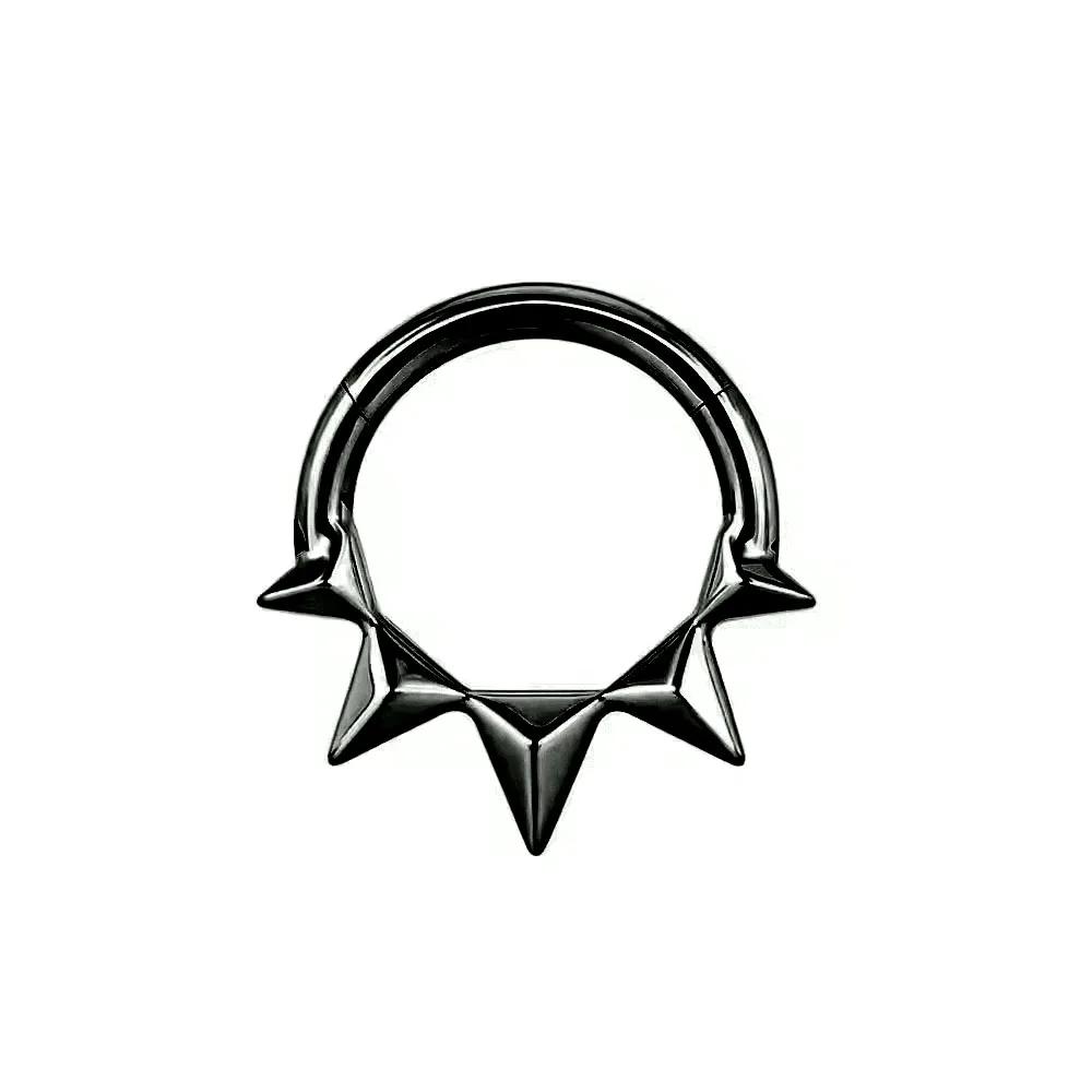 Nasenring aus Edelstahl 316, nahtloser Ring, geschlossener Ring, Nasenseptumring, einfarbiger spitzer Kegel Piercing-Ohrring, runder p