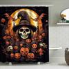 1Pchalloween Skull Bat Witch Bathroom Curtain For Home Decor Spooky Dark Art Gift