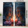 2 Pcs Buddha statue print curtains,suitable for bedroom,living room kitchen decoration,home decoration,window decoration