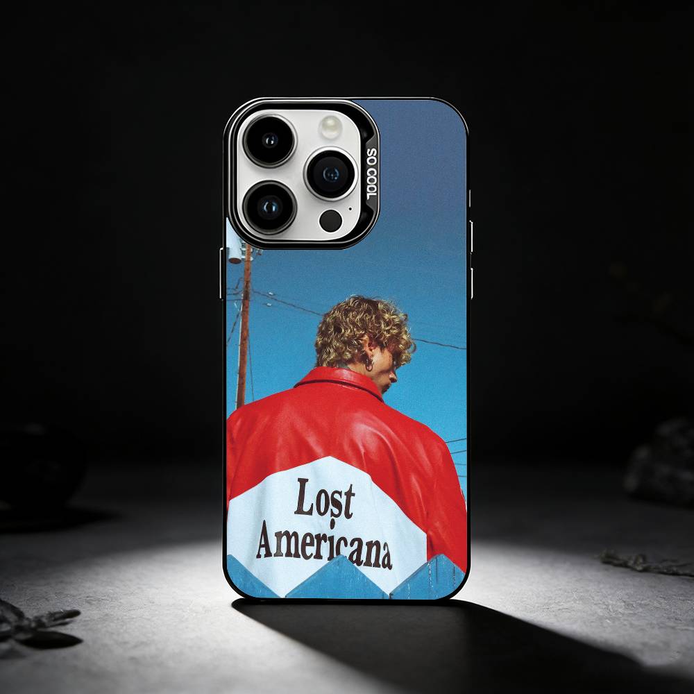 MGK L-Lost Americana Phone Case For iPhone 17,16,15,14,13,12,11 Plus,Pro Max,XS,Colored silver phone case