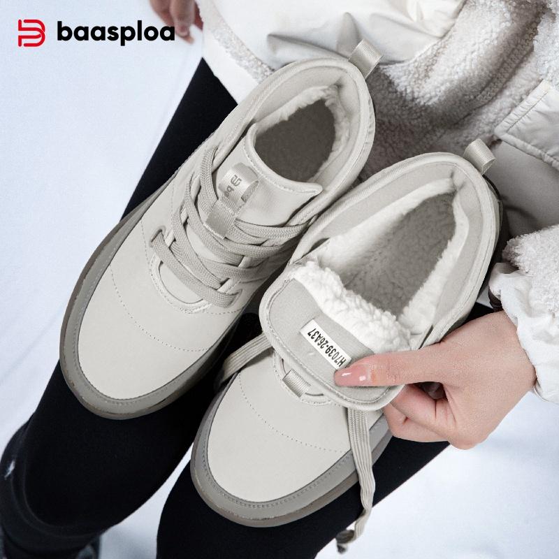 Women's snow boots outdoor waterproof non-slip warm short boots women's  casual hiking shoes cold-proof boots wool lining short barrel winter boots