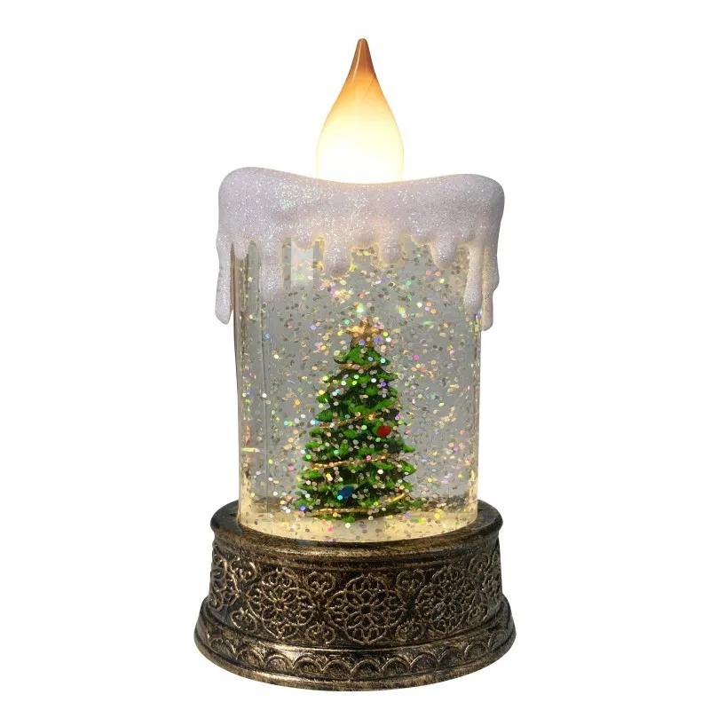 Christmas Luminous Candle Lights Creative Flowing Water Lights Desktop Ornaments Christmas Children's Gift Decorations