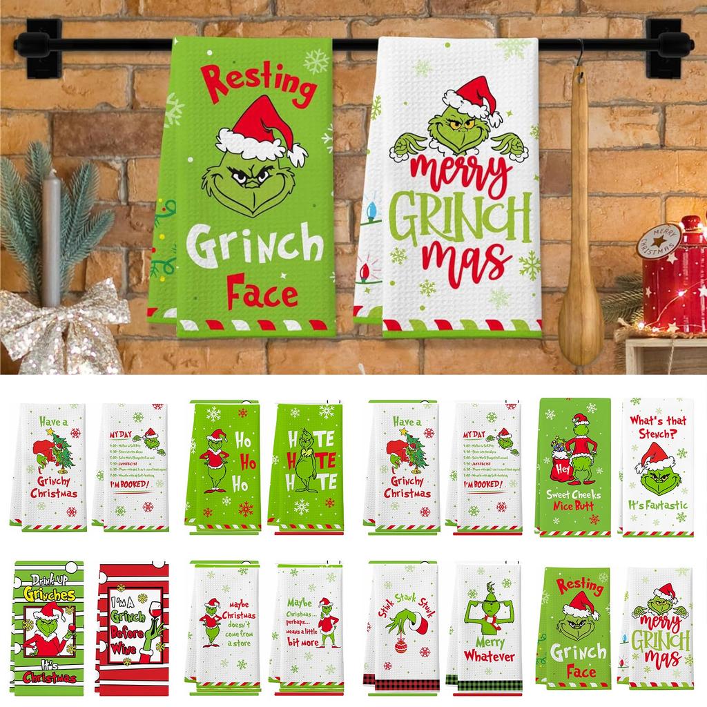 Christmas 3D Printed Towels, Kitchen Suction Towels, Hand Towels, Face Towels