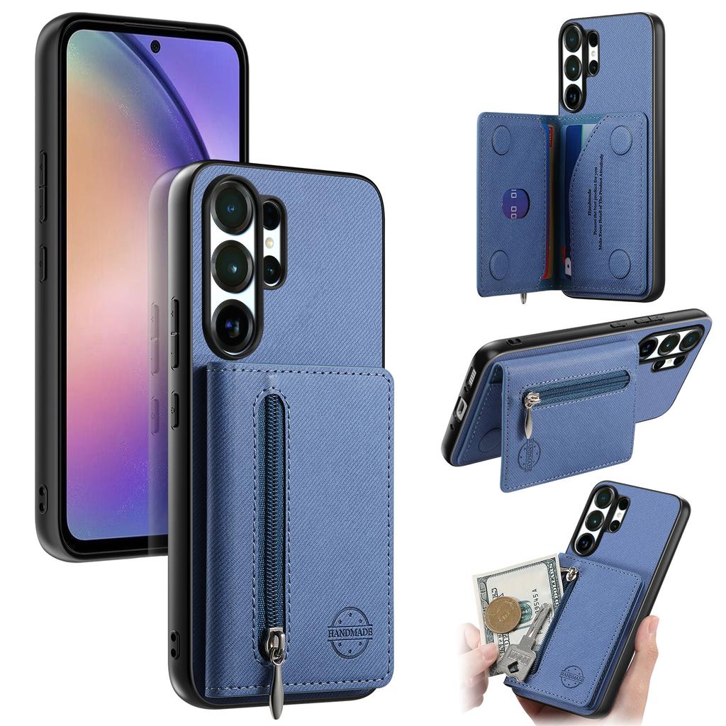 Cowboy-Muster Reißverschluss Magnetkartenfach Geldbörse Leder Handyhülle Für Samsung S25 Ultra S24 Plus S23 A17 A07 Tasche Ständer Hülle