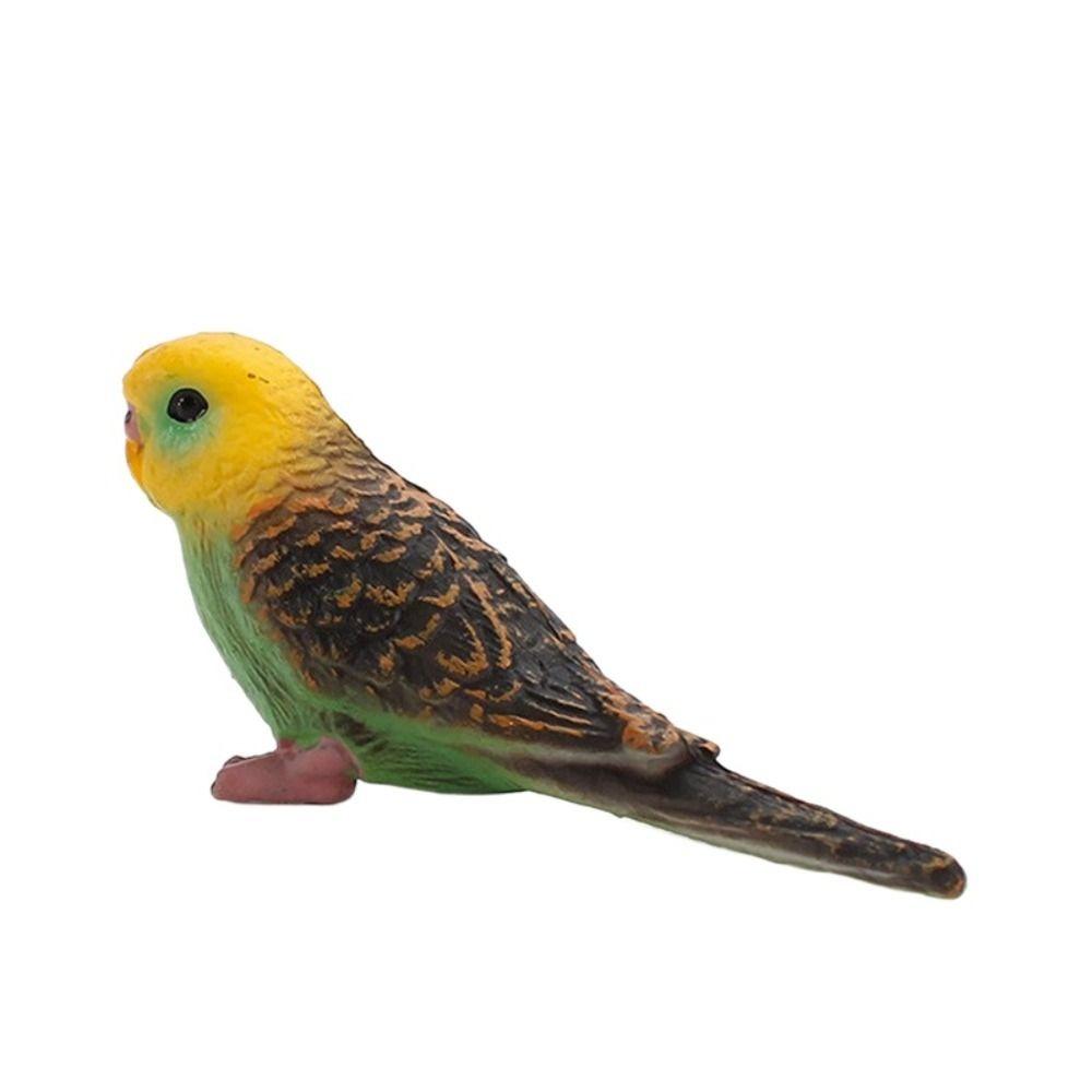 Simulated Budgie Parrot Statues Artifaical Outdoor Sculpture Animals Miniatures Educational Budgerigar Toy Parrot Ornament