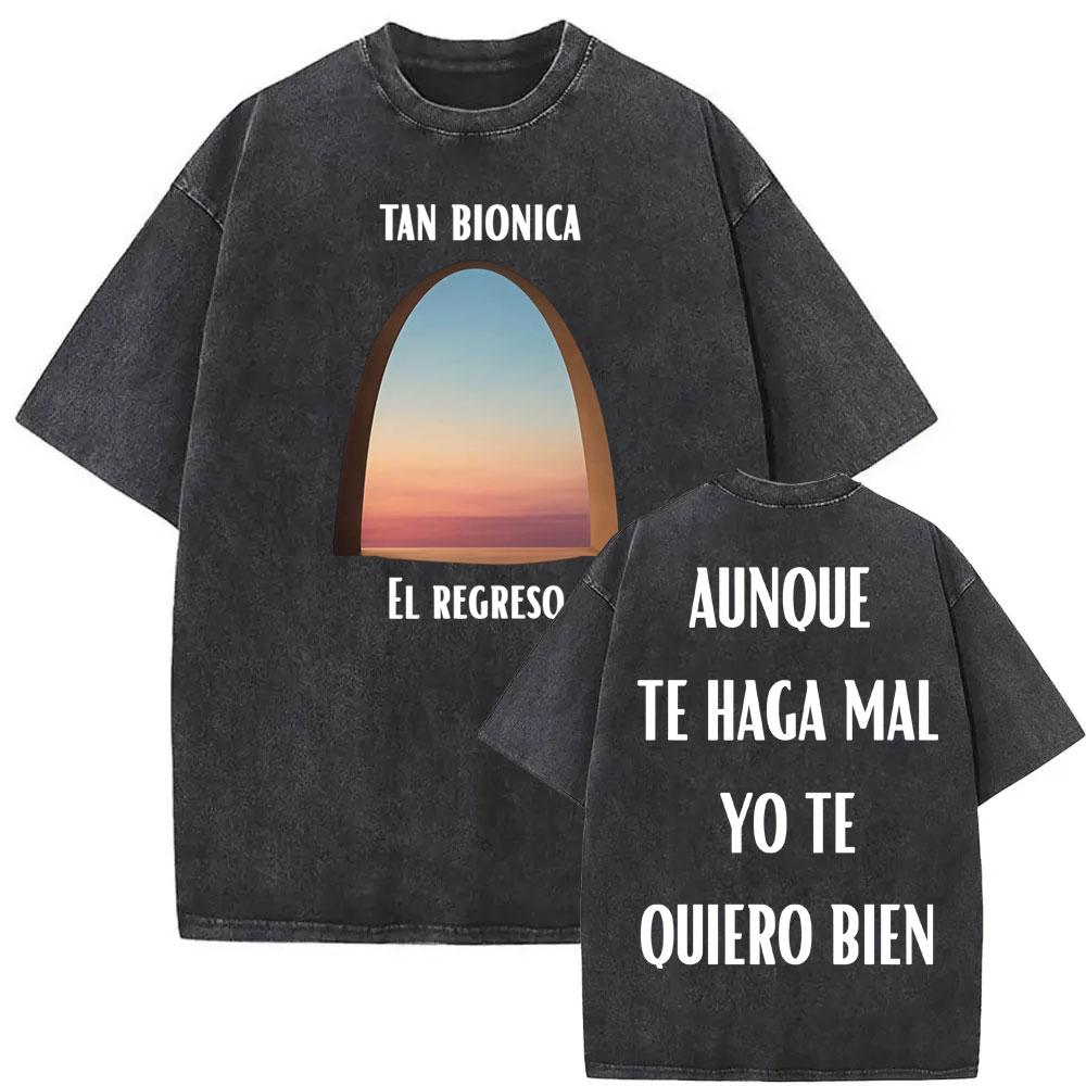 Rock Band Tan Bionica Chano  Graphic T Shirt Men Women Harajuku Streetwear Tshirt  Cotton Oversized Vintage Washed Tshirt