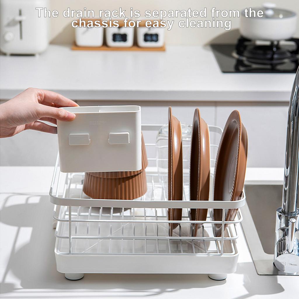 Dish Drying Rack Cutlery Draining and Storage Holder for Kitchen Counter Sink Large Size