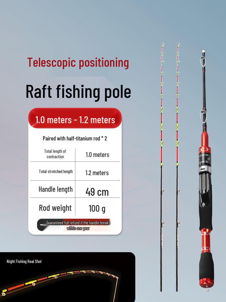 Luminous Telescopic Half-Titanium Bridge Fishing Rod with Soft Tip