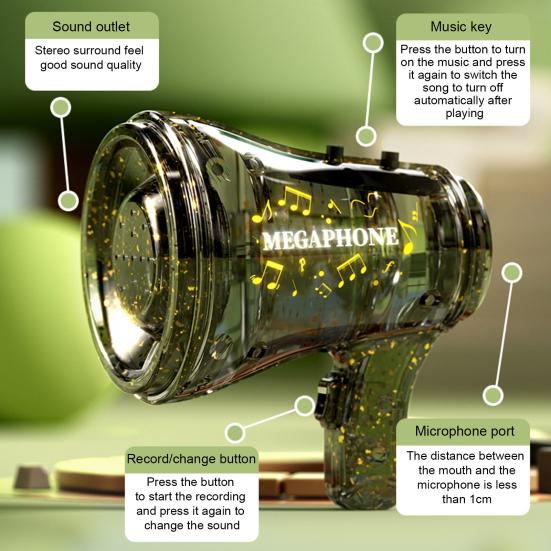 Mini roh klíčenka nahrávatelný ruční reproduktor hudební přehrávač taška přívěsky hračka měnič hlasu pro večírky akce