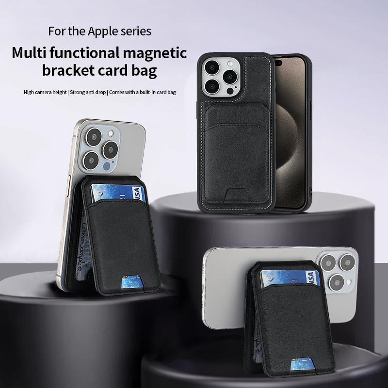 Custodia Porta Portafoglio in Pelle Magnetica per Magsafe per iPhone 17 16 15 14 13 Pro Max Porta Carte Borsa per Telefono Cover Accessori