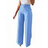 VEZFAA Damenmode, lässig, einfarbig, bedruckt, hohe Taille, Hosen, Hosen und Caprihosen