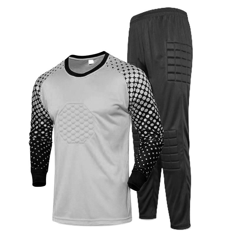 Long Sleeve Padded Goalkeeper Jersey Set for Adults and Kids