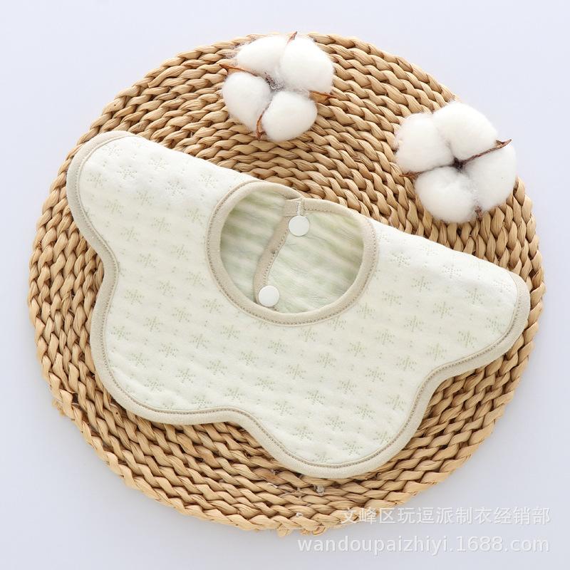 Neugeborenes Baby Farbe Baumwolle Einfache Baumwolle Warm Speicheltuch Lätzchen 360 Grad Baby Blütenblatt Lätzchen Männliches und Weibliches Baby Fütterungs Schürze Lätzchen