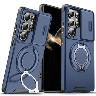 Capa de Celular com Suporte Magnético para Samsung Galaxy S25 FE A17 5G S24 Ultra S23 S22 S21 Plus A56 A55 A15 A16 A35 A36 Acessórios